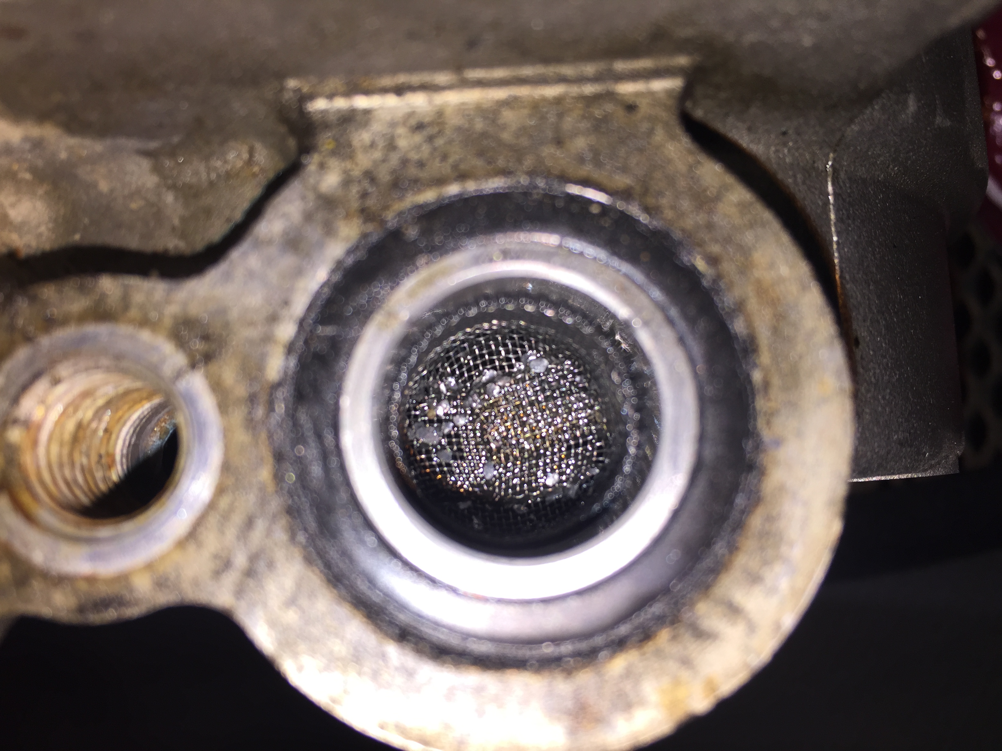 metal shards in compressor
